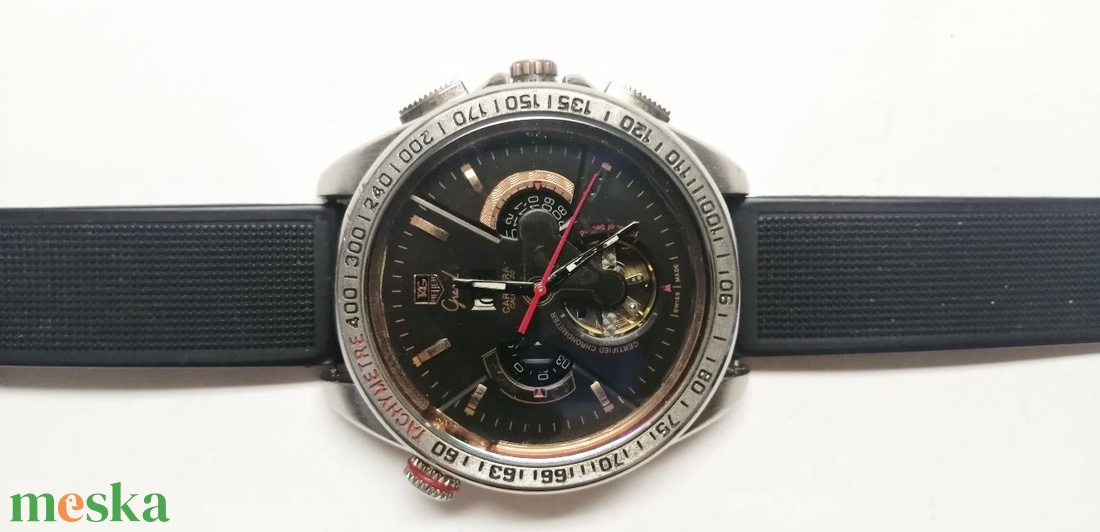 TAG Heuer Grand Carrera Calibre 36, méretes férfi karóra szilikon szíjjal - ékszer - karóra és ékszeróra - karóra - Meska.hu