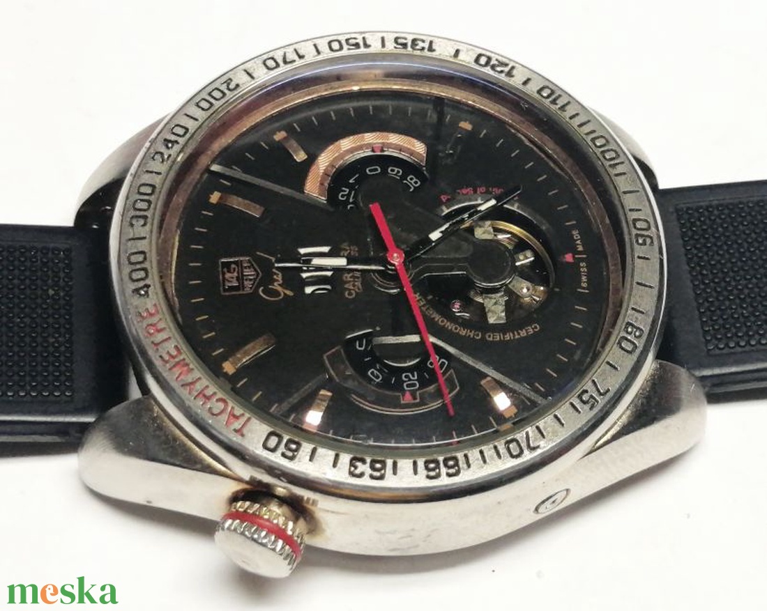 TAG Heuer Grand Carrera Calibre 36, méretes férfi karóra szilikon szíjjal - ékszer - karóra és ékszeróra - karóra - Meska.hu