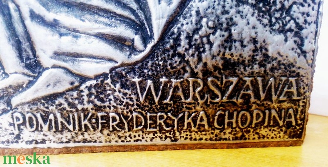 Frederic Chopin emlékmű, táblakép a Warsói hasonló szobor alapján, W. N. szignóval - otthon & életmód - dekoráció - fali és függő dekoráció - falra akasztható dekor - Meska.hu