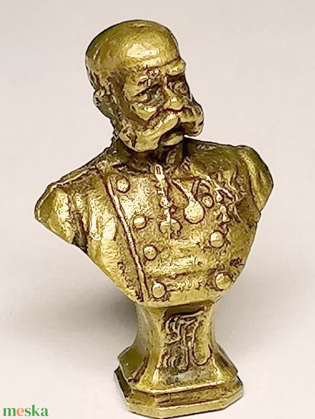 Ferenc József mellszobor - bronz figura miniatúra. - művészet - szobor - fém - Meska.hu