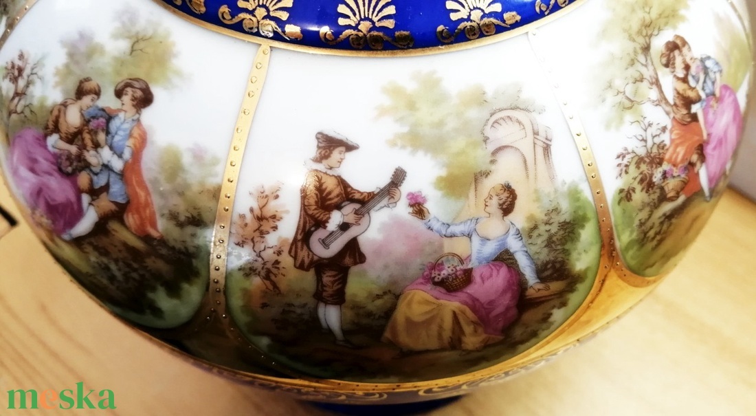 Vintage Germany ELW BAVARIA. Porcelán váza romantikus jelenetekkel, hibátlan - otthon & életmód - dekoráció - virágdísz és tartó - váza - Meska.hu