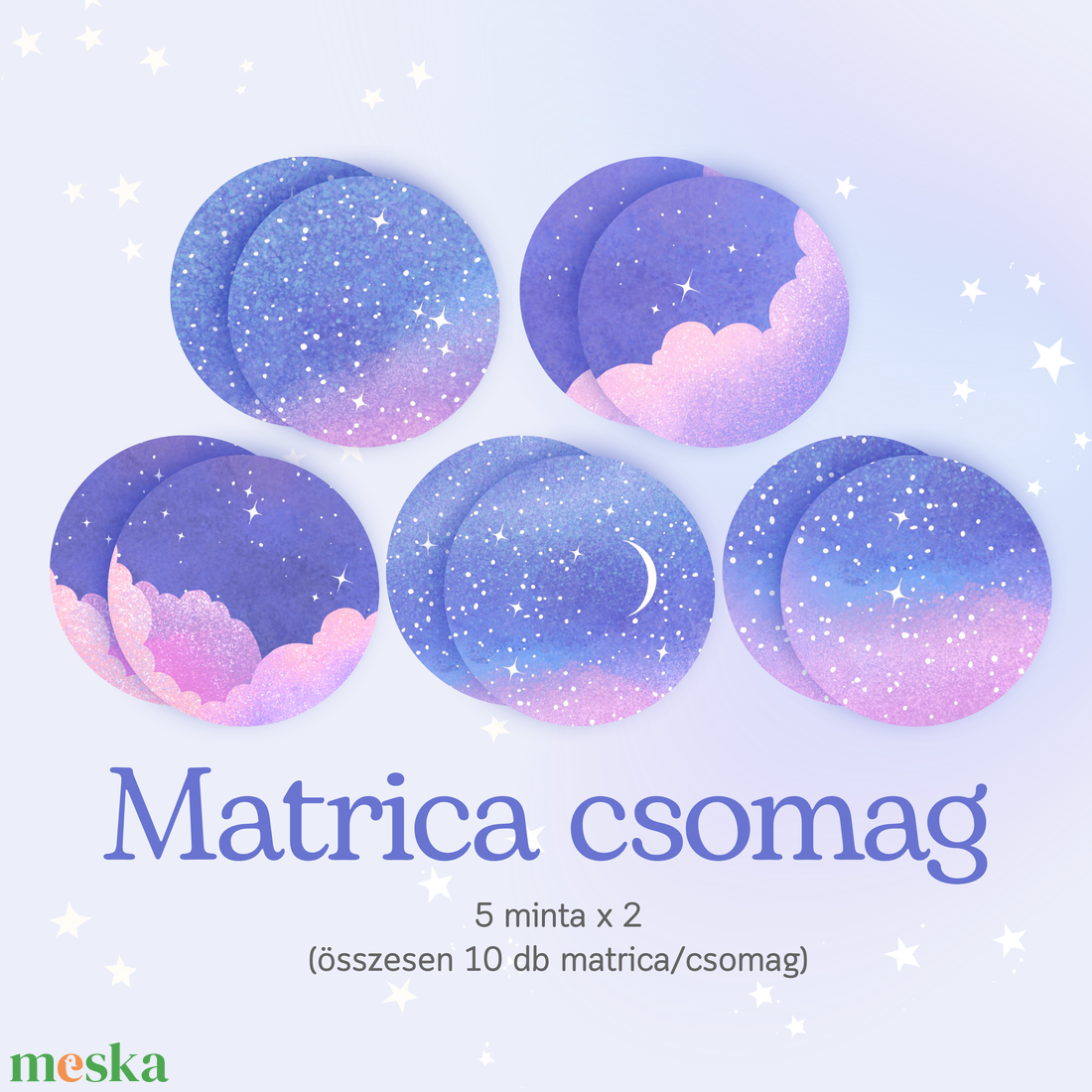 Matrica csomag - Csillagos éjszaka - otthon & életmód - papír írószer - matrica, matrica csomag - Meska.hu