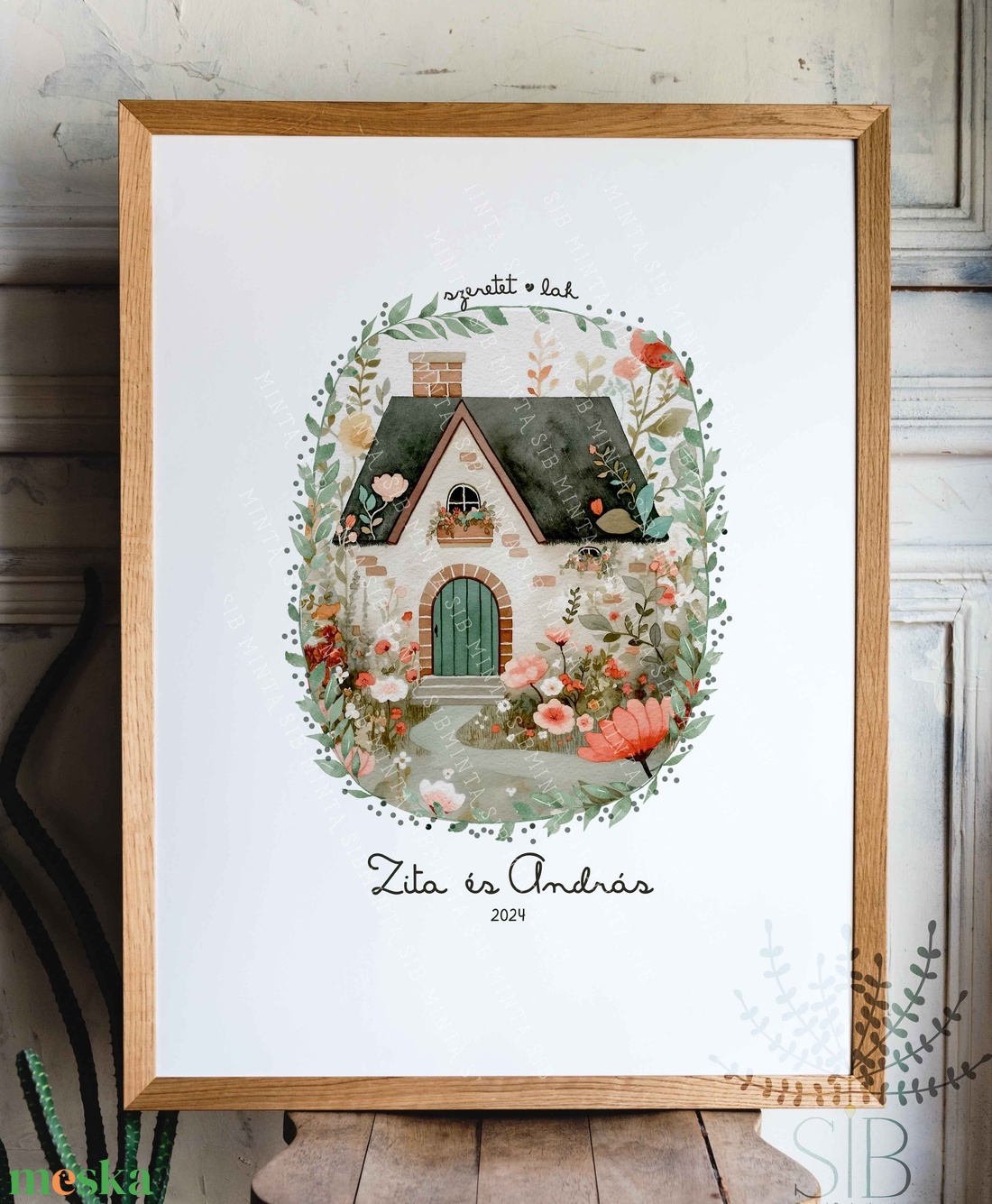 Nászajándék, névre szóló páros ajándék, home sweet home, édes otthon print, lakásavató ajándék print - otthon & életmód - dekoráció - kép & falikép - poszter - Meska.hu