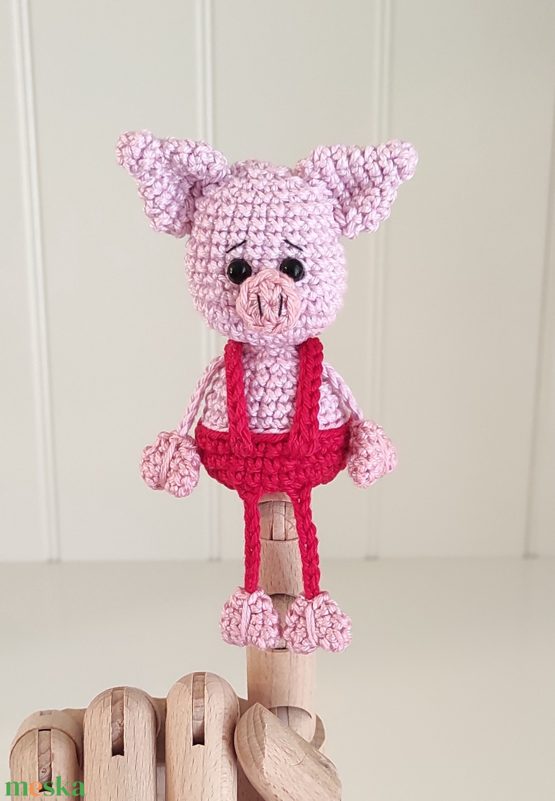 Késztermék! Amigurumi ujjbáb - Marci a kismalac - játék & sport - bábok - ujjbáb - Meska.hu