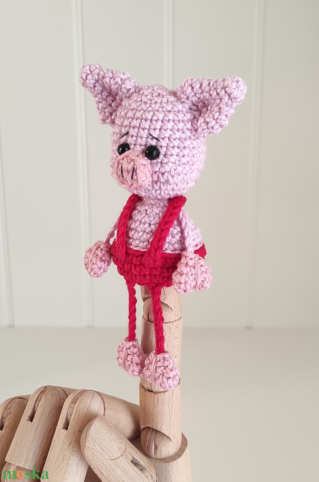 Késztermék! Amigurumi ujjbáb - Marci a kismalac - játék & sport - bábok - ujjbáb - Meska.hu