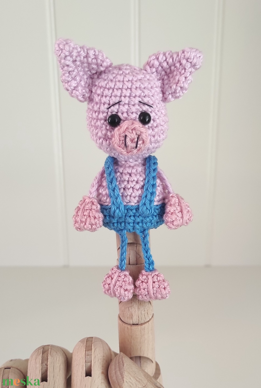 Késztermék! Amigurumi ujjbáb - Marci a kismalac - játék & sport - bábok - ujjbáb - Meska.hu