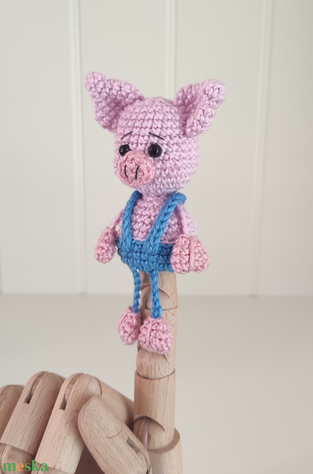 Késztermék! Amigurumi ujjbáb - Marci a kismalac - játék & sport - bábok - ujjbáb - Meska.hu