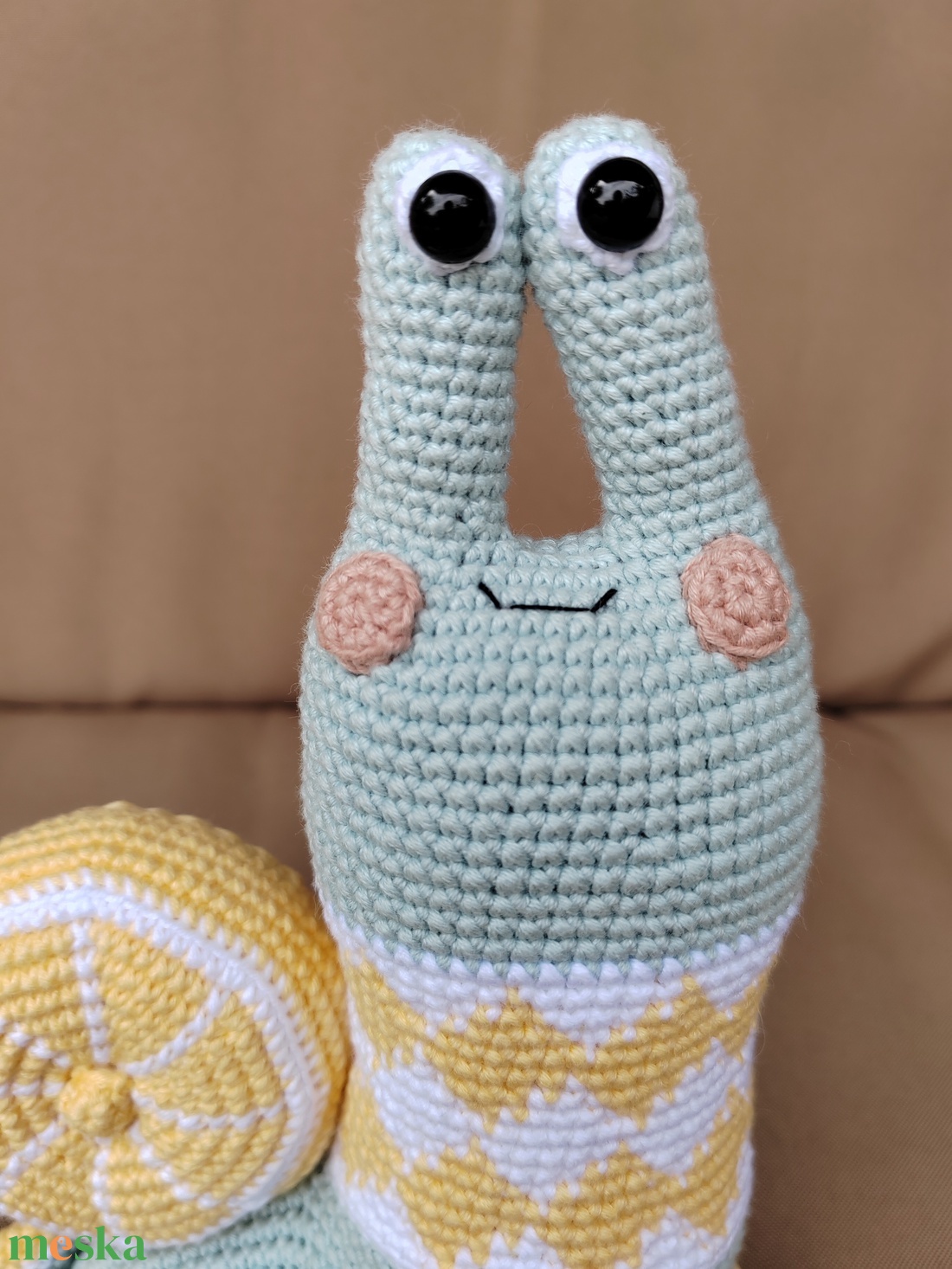 Horgolt, amigurumi citrom csiga - otthon & lakás - babaszoba, gyerekszoba - babaszoba dekoráció - Meska.hu