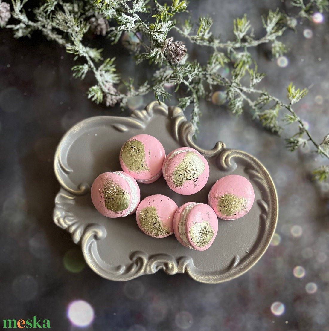 Macaron - rózsaszín - kellékek & szerszámok - díszíthető tárgyak - kerámia - Meska.hu