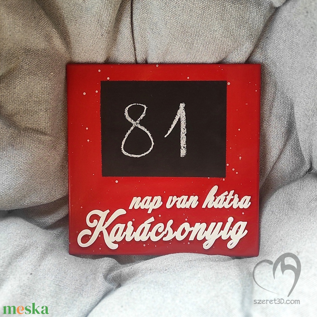 Karácsonyi visszaszámláló 4.  krétával írható - karácsony - adventi díszek - adventi naptár - Meska.hu