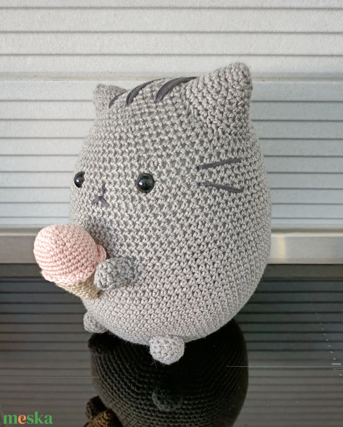 Pusheen horgolt cica - játék & sport - plüssállat & játékfigura - cica - Meska.hu