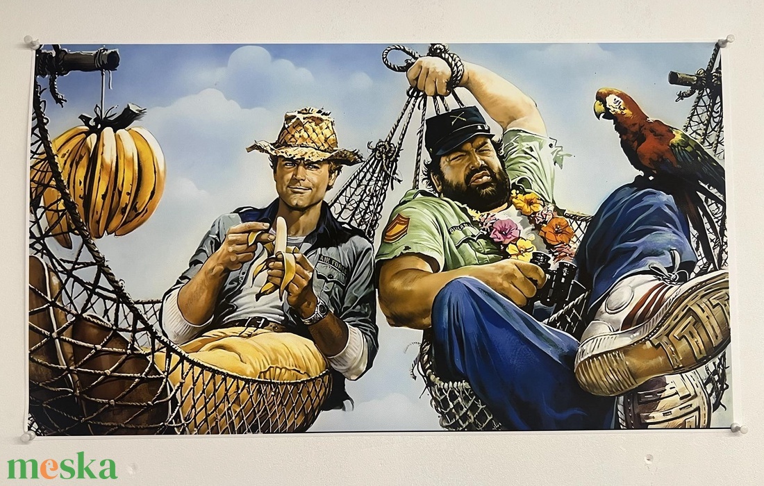 Vászonkép tekercsben, Bud Sepencer - Terence Hill , Kincs, ami nincs 100x80 cm - otthon & életmód - dekoráció - kép & falikép - vászonkép - Meska.hu