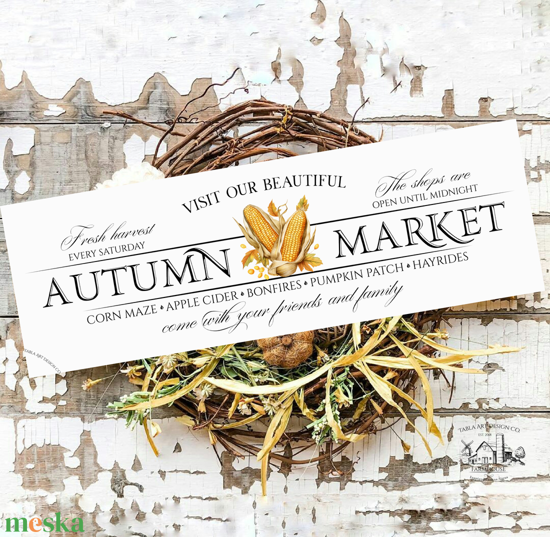 Autumn Market - Kukorica - őszi vászonkép különböző méretben - otthon & életmód - dekoráció - kép & falikép - táblakép - Meska.hu