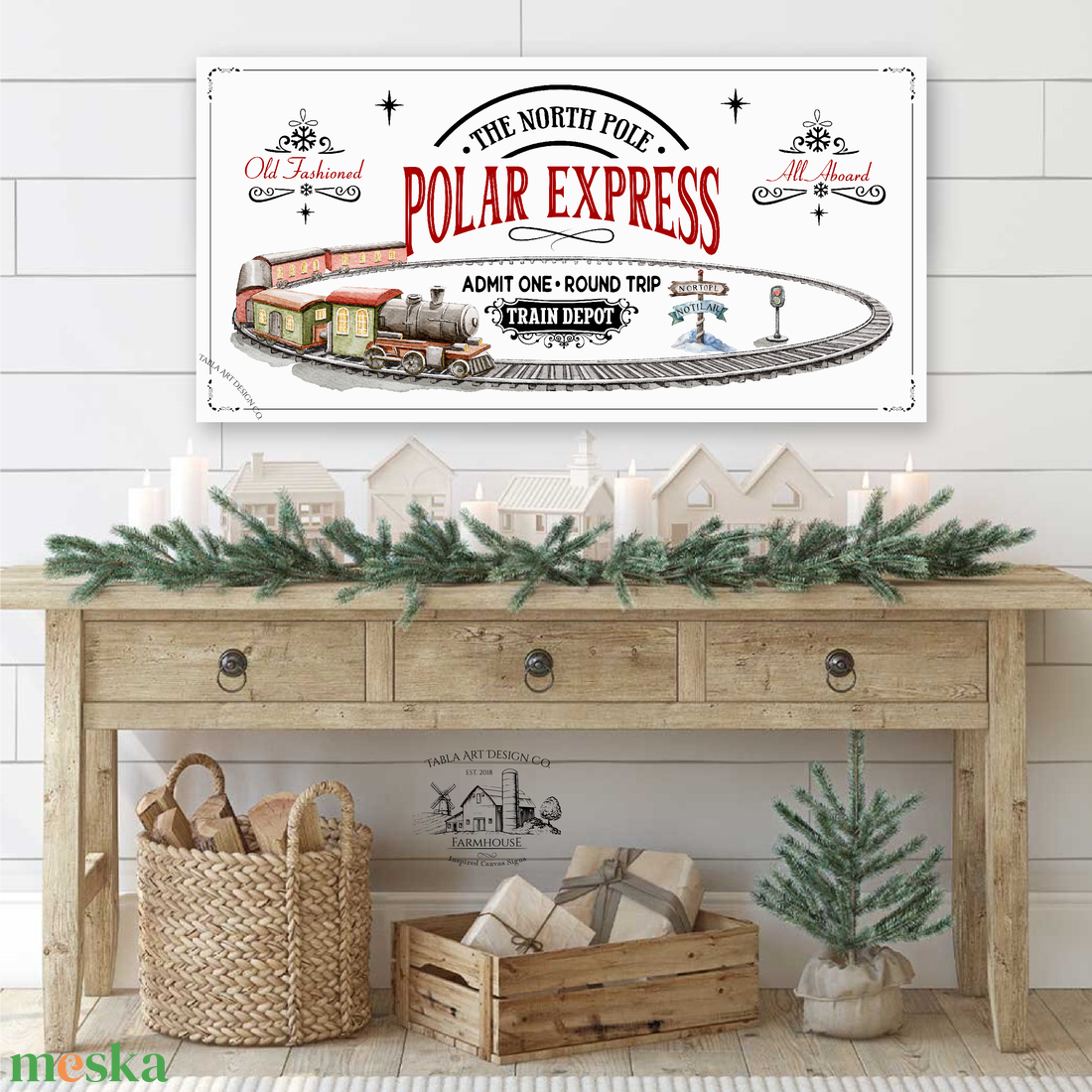 The north pole polar express - karácsonyi vászonkép különböző méretben - otthon & életmód - dekoráció - kép & falikép - táblakép - Meska.hu