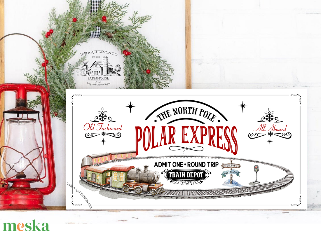 The north pole polar express - karácsonyi vászonkép különböző méretben - otthon & életmód - dekoráció - kép & falikép - táblakép - Meska.hu