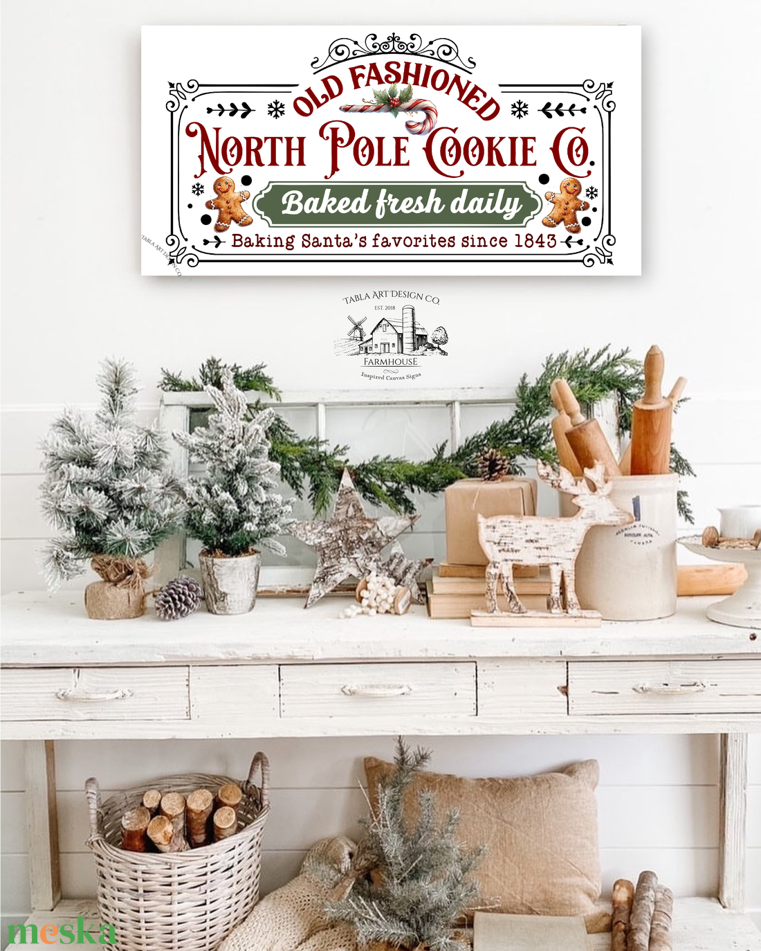 Old Fashioned North Pole cookies - karácsonyi vászonkép különböző méretben - otthon & életmód - dekoráció - kép & falikép - táblakép - Meska.hu