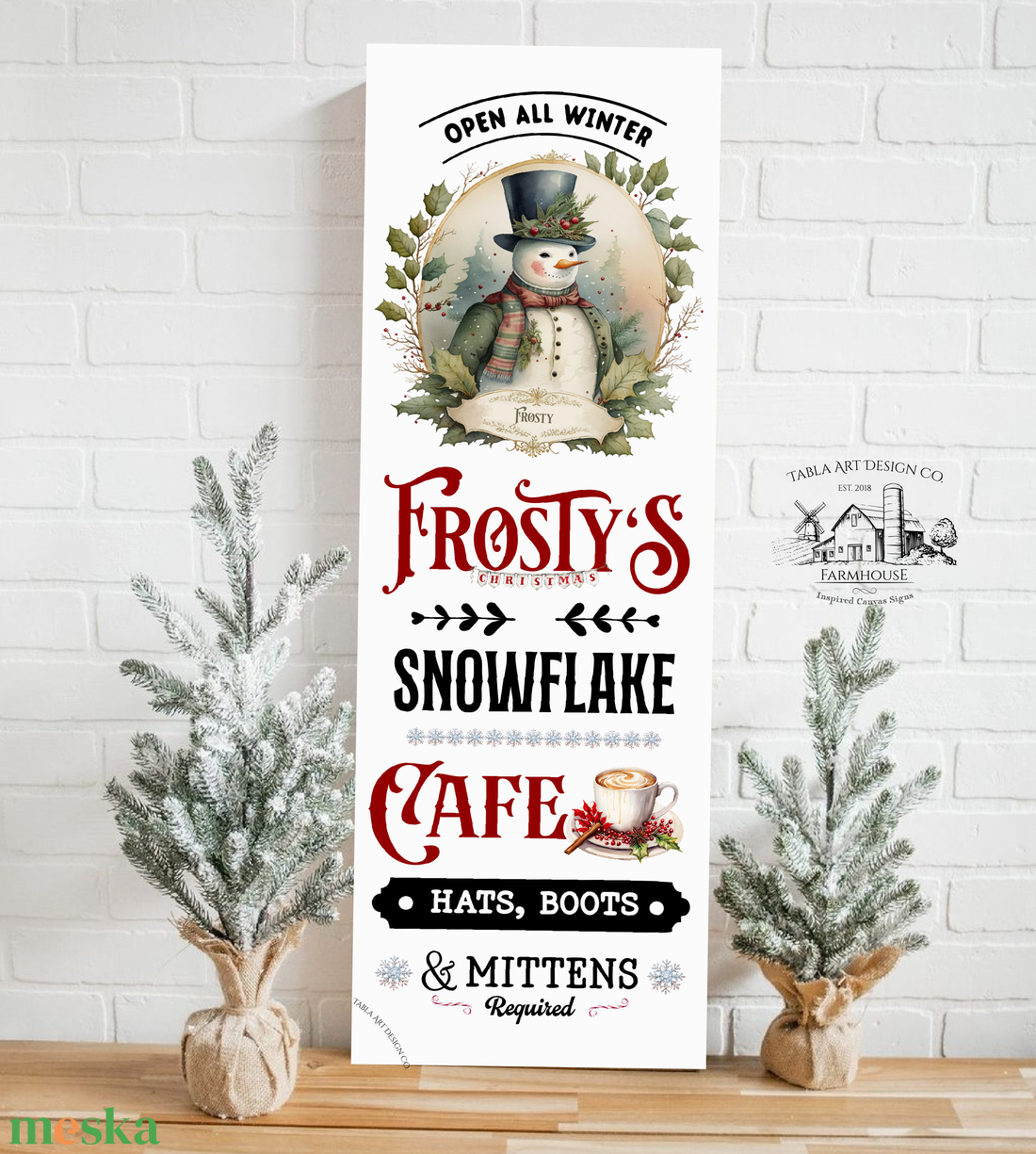 Frosty's snowflake cafe - Karácsonyi vászonkép különböző méretben - otthon & életmód - dekoráció - kép & falikép - táblakép - Meska.hu