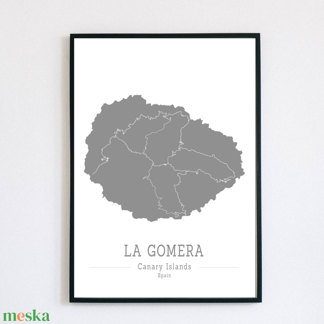 LA GOMERA (Kanári-szigetek) színes minimalista dekorációs térkép - otthon & életmód - dekoráció - kép & falikép - poszter - Meska.hu