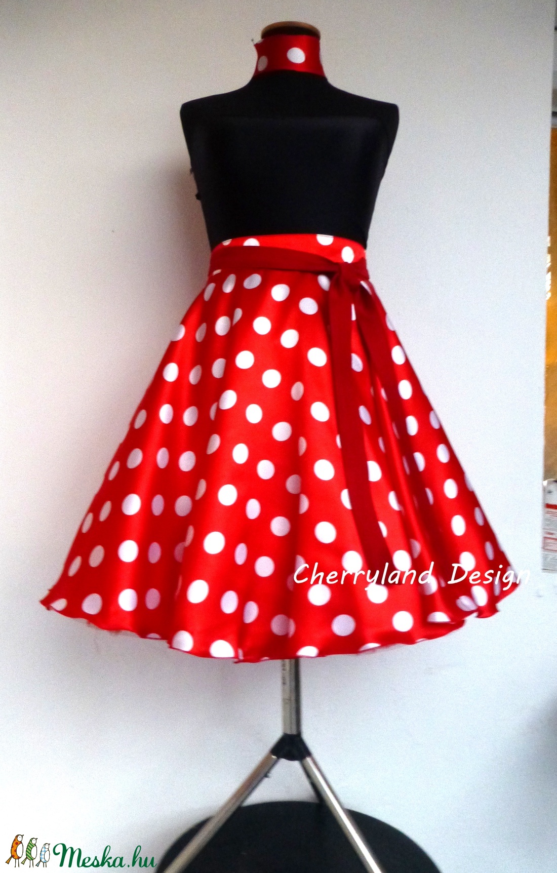 Minnie Rockabilly Pin Up stílusú pöttyös szoknya  -  - Meska.hu