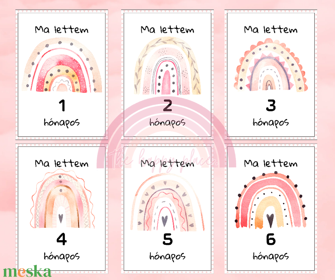 Mérföldkő kártyák / Babafejlődés követés / Fotózás kellék / digitális, nyomat / 5. - ruha & divat - babaruha & gyerekruha - babafotózási ruha és kellék - Meska.hu
