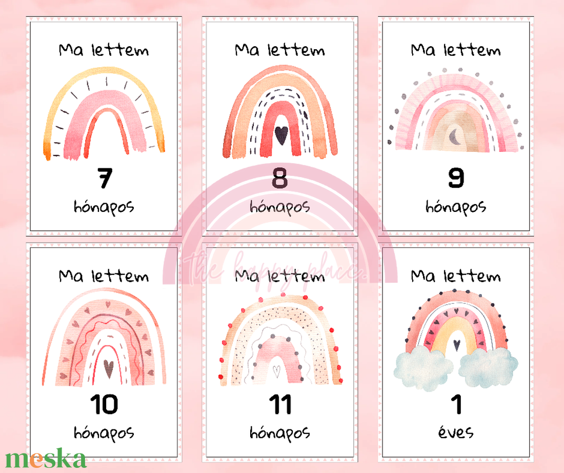 Mérföldkő kártyák / Babafejlődés követés / Fotózás kellék / digitális, nyomat / 5. - ruha & divat - babaruha & gyerekruha - babafotózási ruha és kellék - Meska.hu