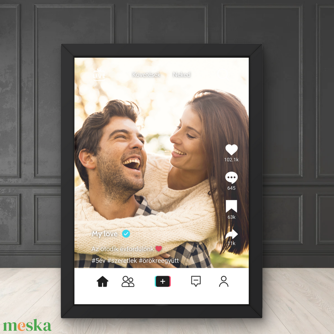 TikTok kép 2. / Születésnap, évforduló, esküvő, ajándék / Fali dekoráció, falikép, kollázs / digitális,nyomat / A4, A3 - otthon & lakás - dekoráció - kép & falikép - poszter - Meska.hu