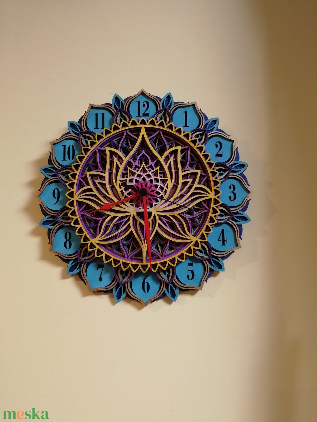 Lótusz mintás 3D mandala óra - otthon & életmód - dekoráció - spiritualitás - mandala - Meska.hu