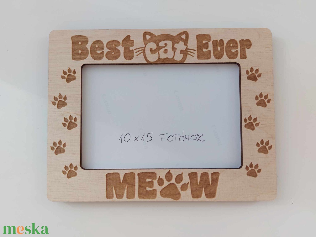 TotiWood cicás képkeret best cat ever fekvő, 10x15 képhez - otthon & életmód - dekoráció - kép & falikép - képkeret - Meska.hu