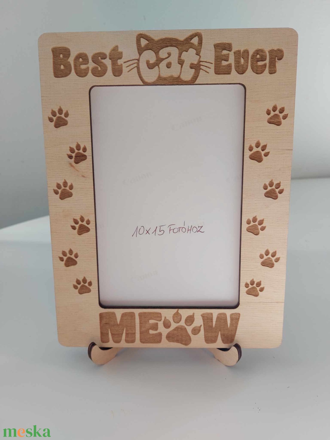 TotiWood cicás képkeret best cat ever fekvő, 10x15 képhez - otthon & életmód - dekoráció - kép & falikép - képkeret - Meska.hu