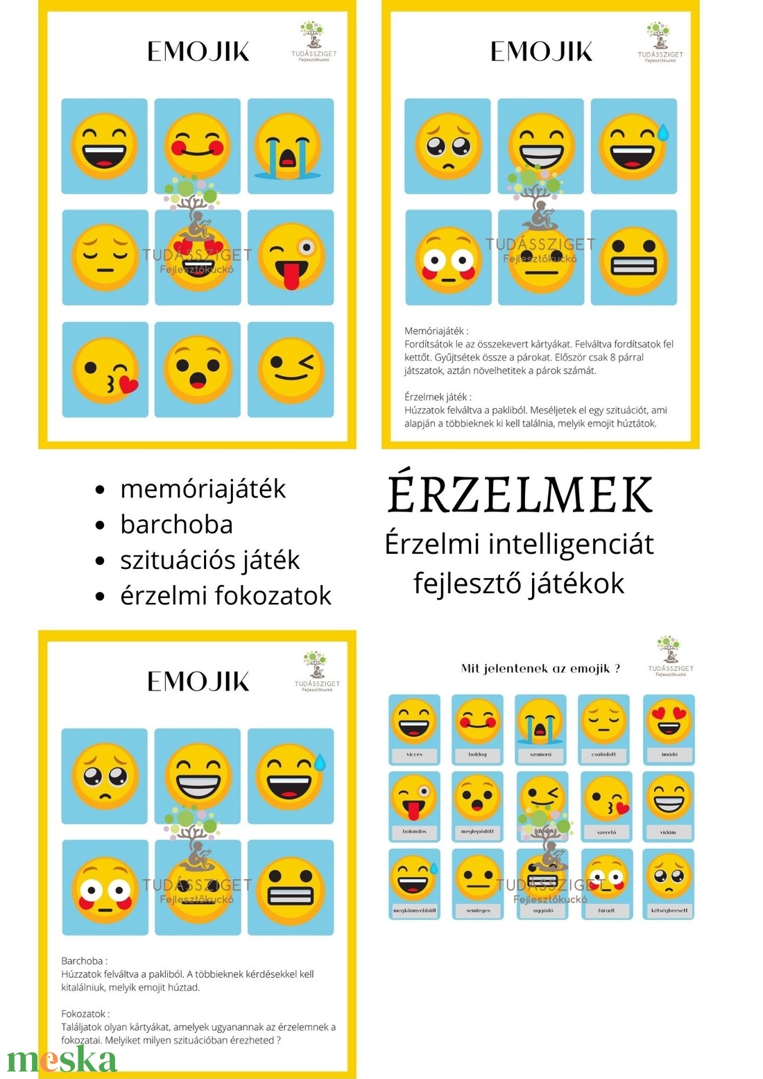 Érzelmek - Emojik - játék & sport - készségfejlesztő és logikai játék - logikai játékok - Meska.hu