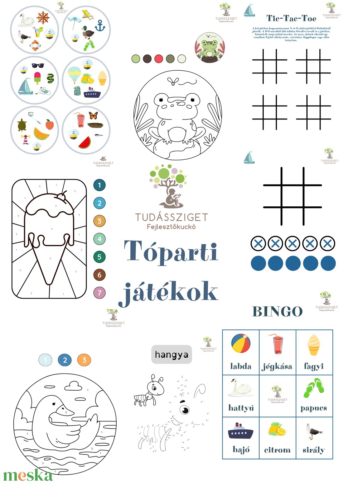 Tóparti játékok - játék & sport - készségfejlesztő és logikai játék - oktató játékok - Meska.hu