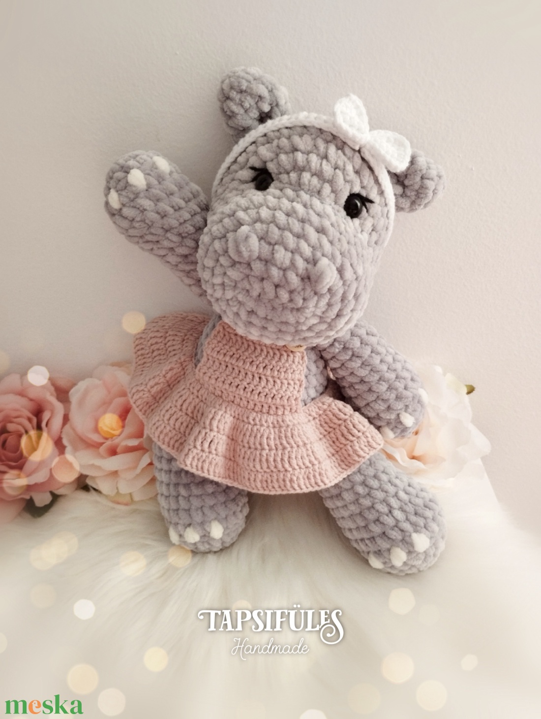 Nina plüss víziló + szoknya horgolásminta amigurumi - diy (csináld magad) - szabásminta, útmutató - horgolási minta - Meska.hu