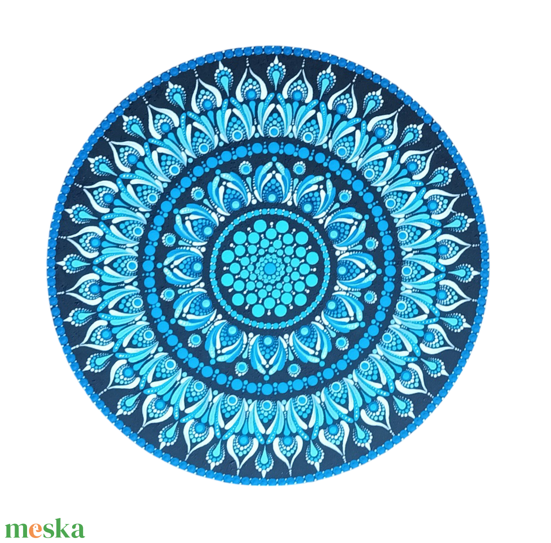 Egyedi mandala, kék  - otthon & életmód - dekoráció - spiritualitás - mandala - Meska.hu