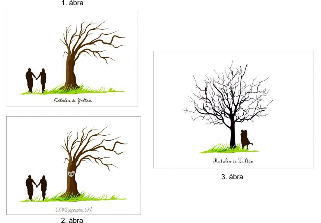 Többféle ujjlenyomatfa - esküvő - emlék & ajándék - vendégkönyv - Meska.hu
