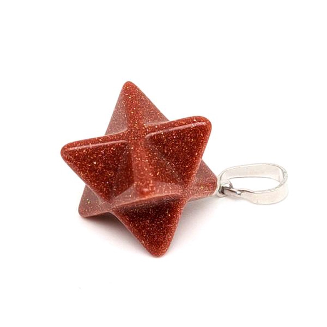 Merkaba medál goldstone vörös 2x2cm - ékszer - nyaklánc - medál - Meska.hu