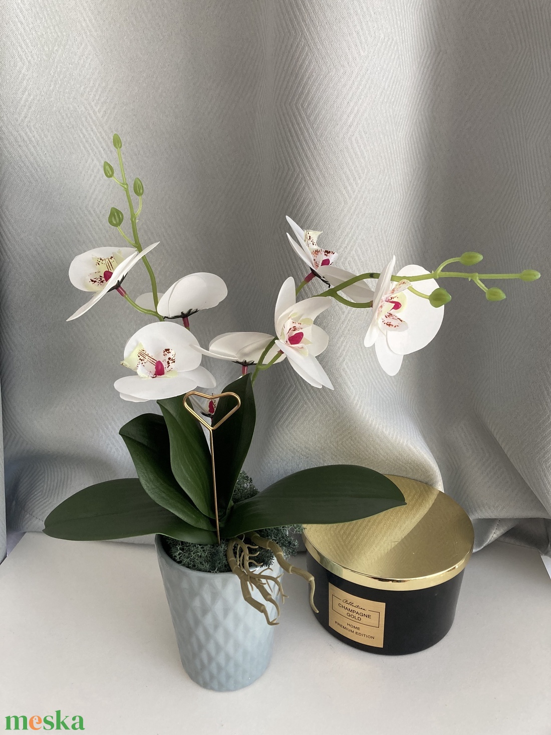 Gondozásmentes orchidea kerámia kaspóban - esküvő - emlék & ajándék - szülőköszöntő ajándék - Meska.hu