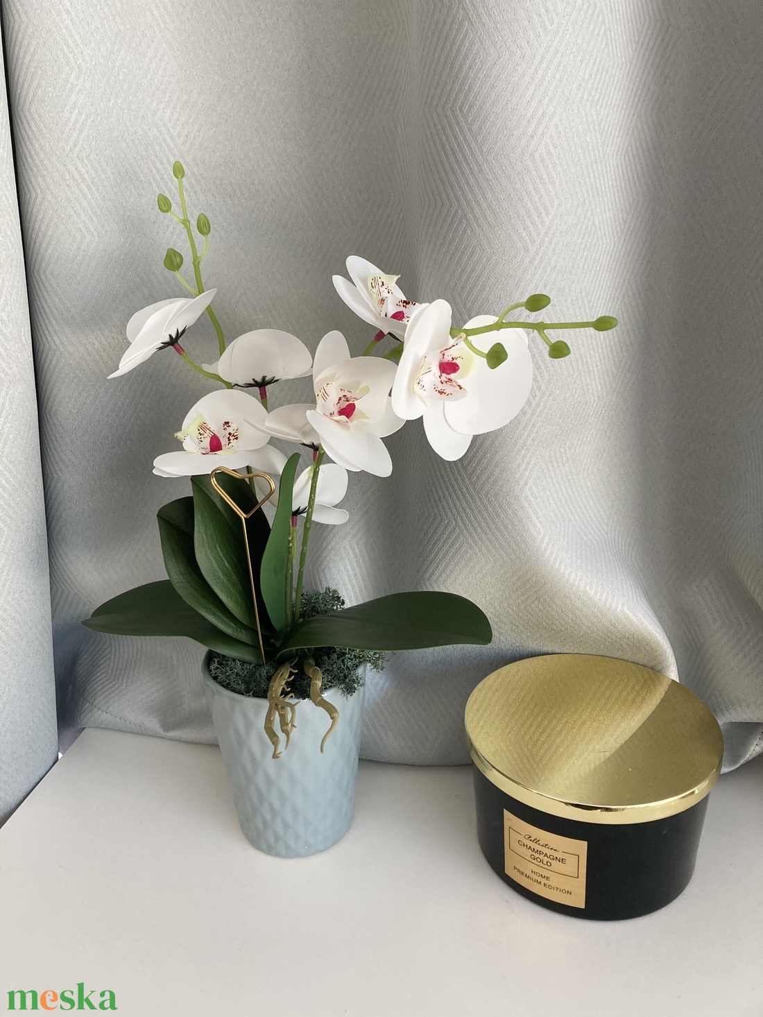 Gondozásmentes orchidea kerámia kaspóban - esküvő - emlék & ajándék - szülőköszöntő ajándék - Meska.hu