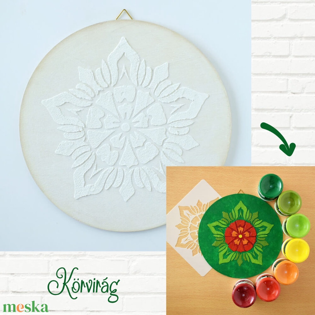 Mandala  18 cm-es, festenivaló, domborműves alap  Körvirág - diy (csináld magad) - egységcsomag - Meska.hu