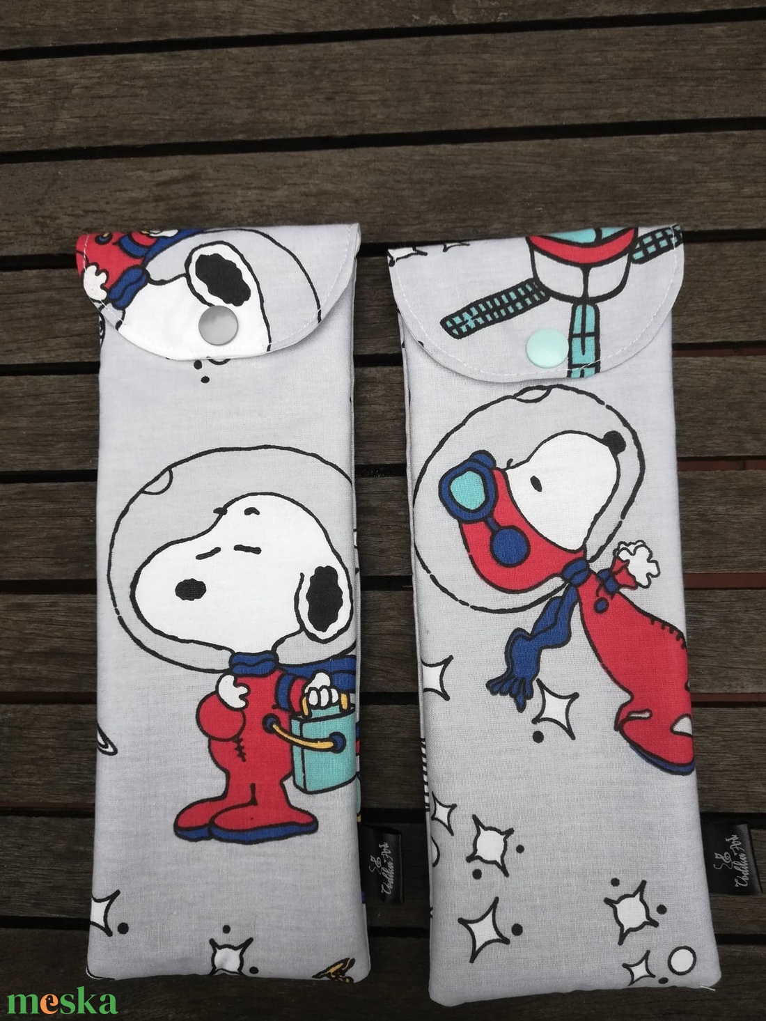 Evőeszköz tartó , Snoopy, szürke, PUL béléssel - táska & tok - uzsonna- & ebéd tartó - italtartó és evőeszköz tartó - Meska.hu