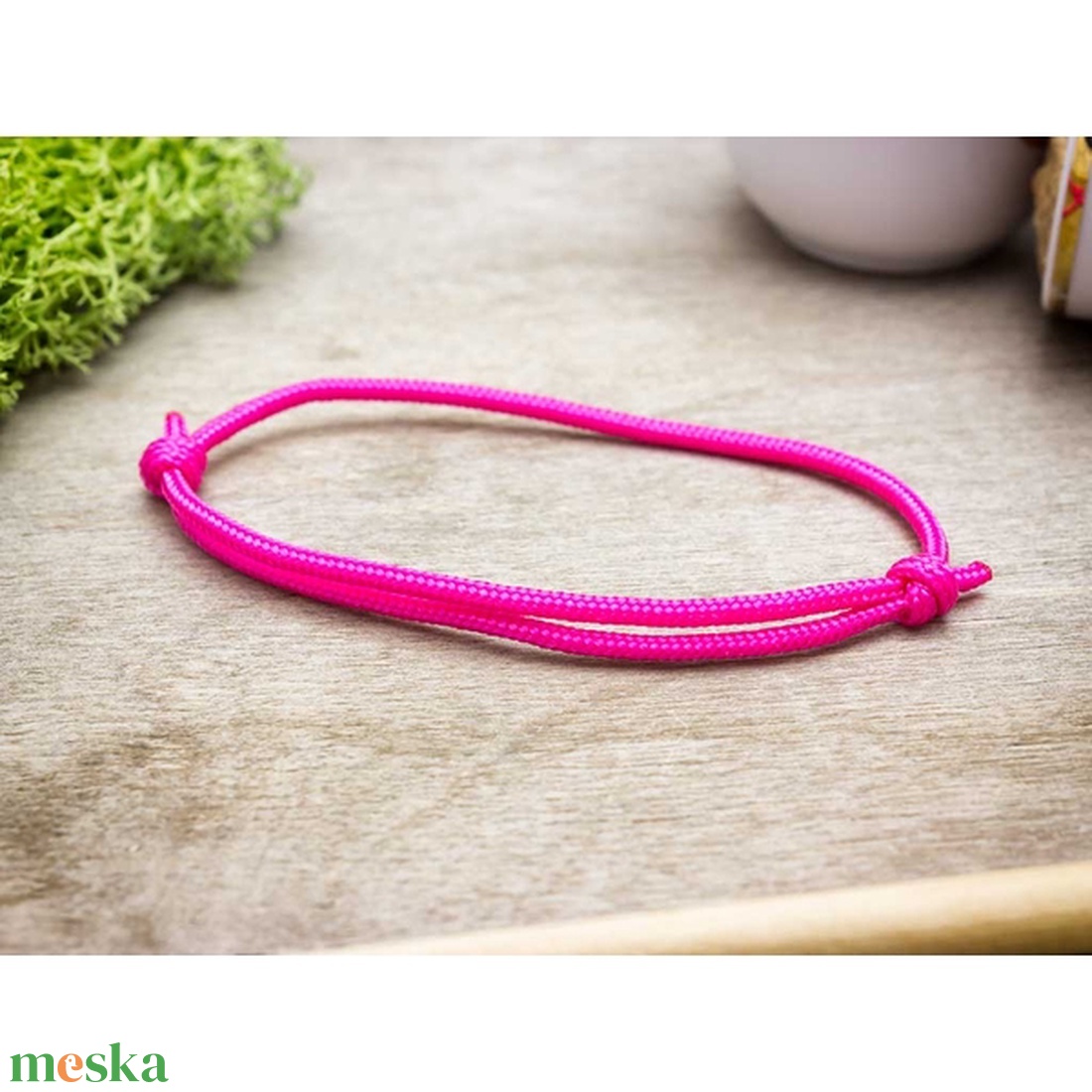 Fiatalság pink paracord karkötő - ékszer - karkötő - fonott karkötő - Meska.hu