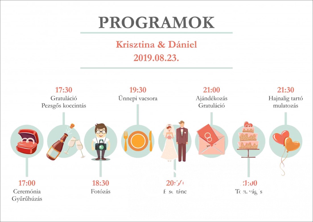 Esküvői Programterv - esküvő - meghívó & kártya - ültetési rend - Meska.hu