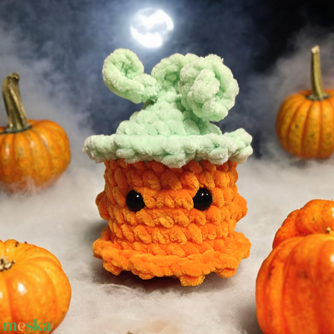 Pumpkin Ghost horgolt amigurumi figura  - otthon & életmód - dekoráció - halloween - halloweeni dekoráció - Meska.hu