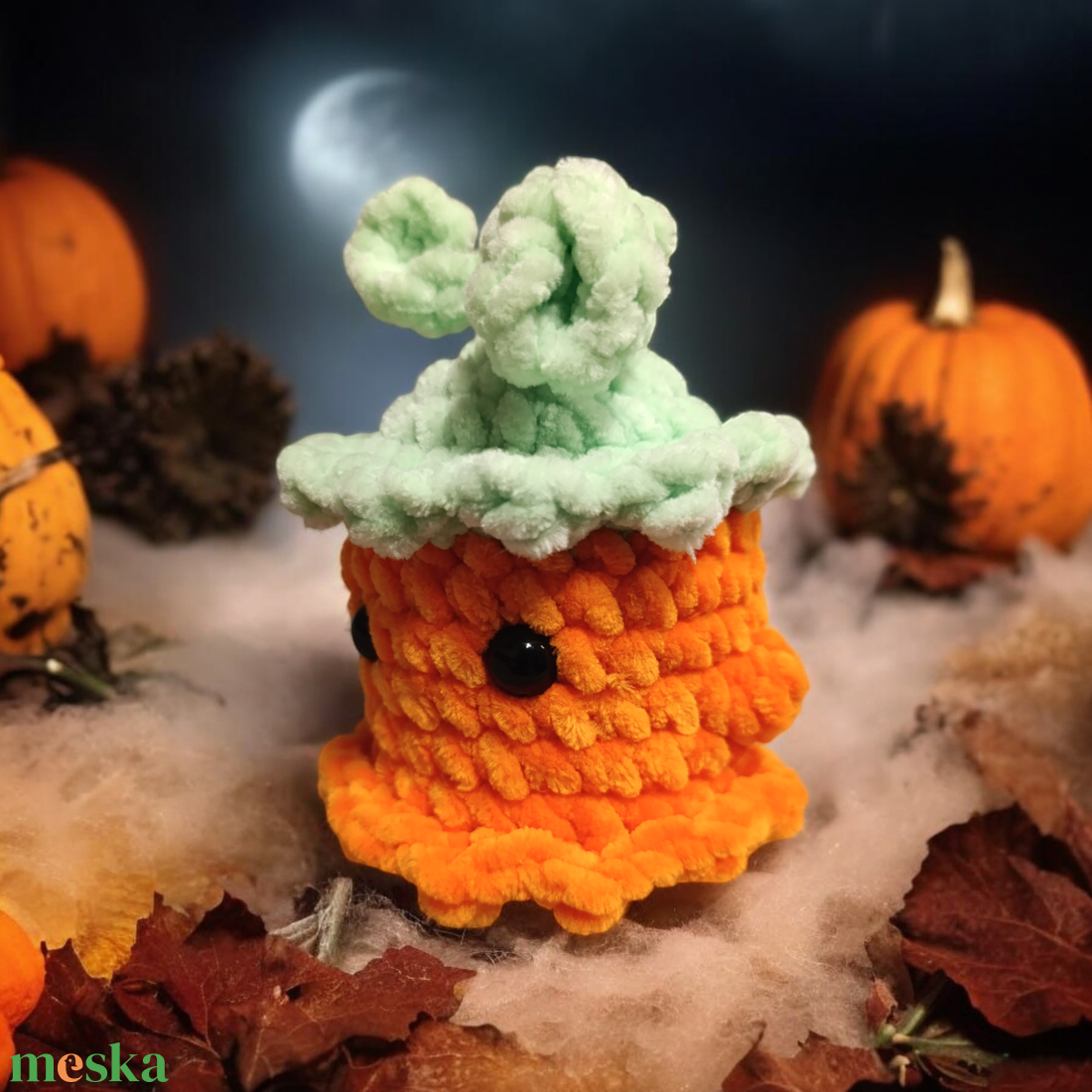 Pumpkin Ghost horgolt amigurumi figura  - otthon & életmód - dekoráció - halloween - halloweeni dekoráció - Meska.hu