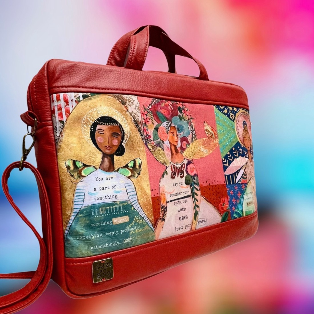 SuziartBag Piros mintás laptop táska - táska & tok - kézitáska & válltáska - válltáska - Meska.hu