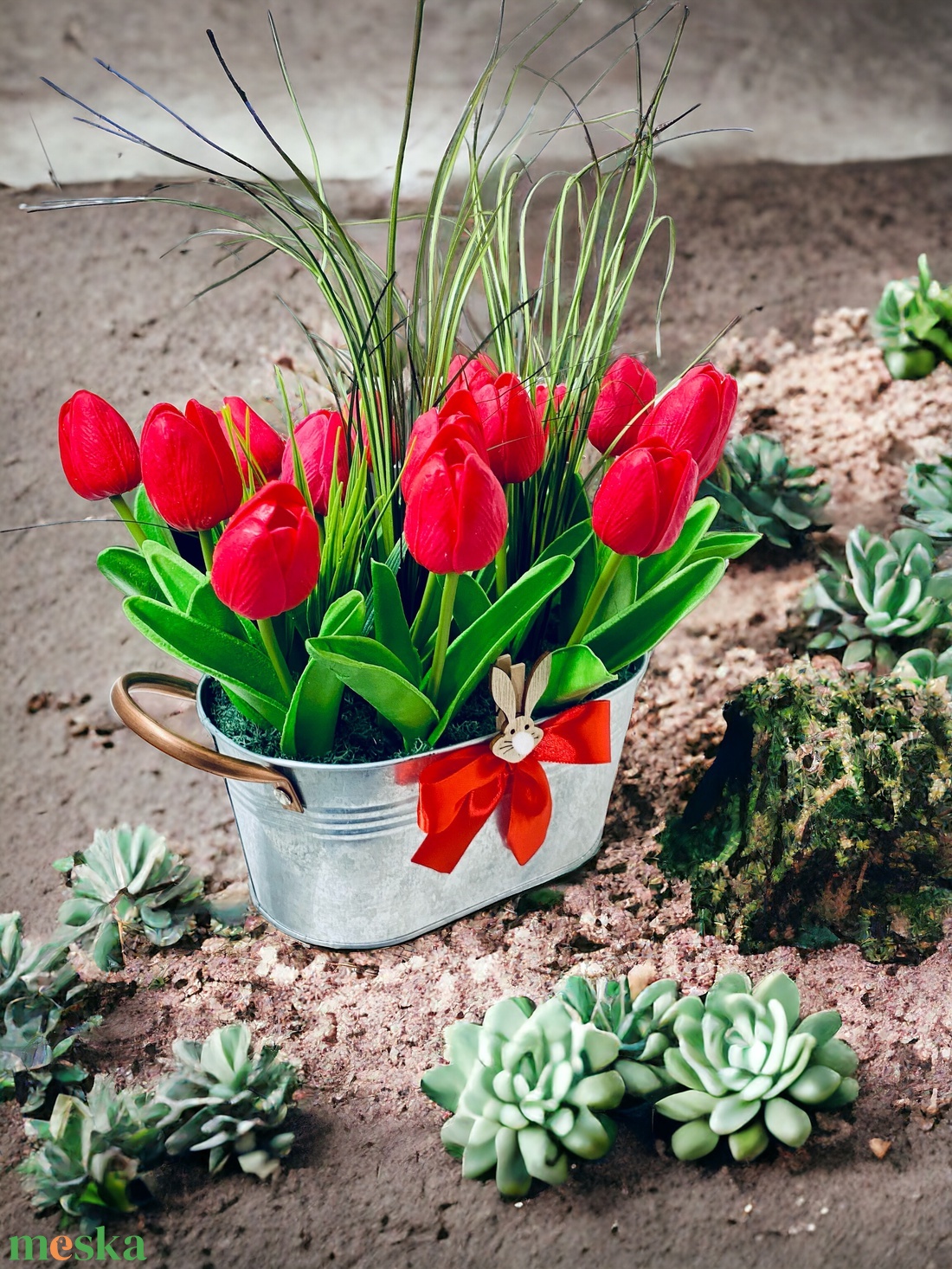 Enikő Tulipán Kosár / Akciós áron ! - otthon & lakás - dekoráció - asztal és polc dekoráció - asztaldísz - Meska.hu