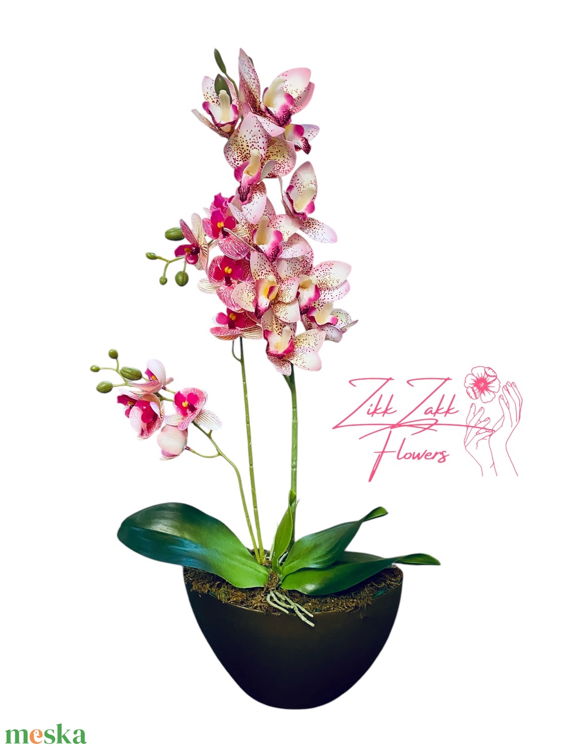 Rózsaszín Orchidea Kompozíció - Elegáns Virágzás - otthon & életmód - dekoráció - virágdísz és tartó - csokor & virágdísz - Meska.hu