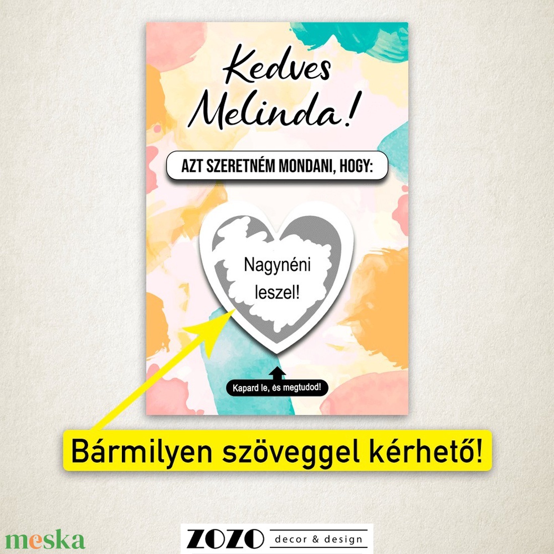 Egyedi kaparós felkérő bejelentő kártya sorsjegy személyre szabott szöveggel bababejelentő tanú koszorúslány ajándék - otthon & életmód - papír írószer - képeslap & levélpapír - Meska.hu