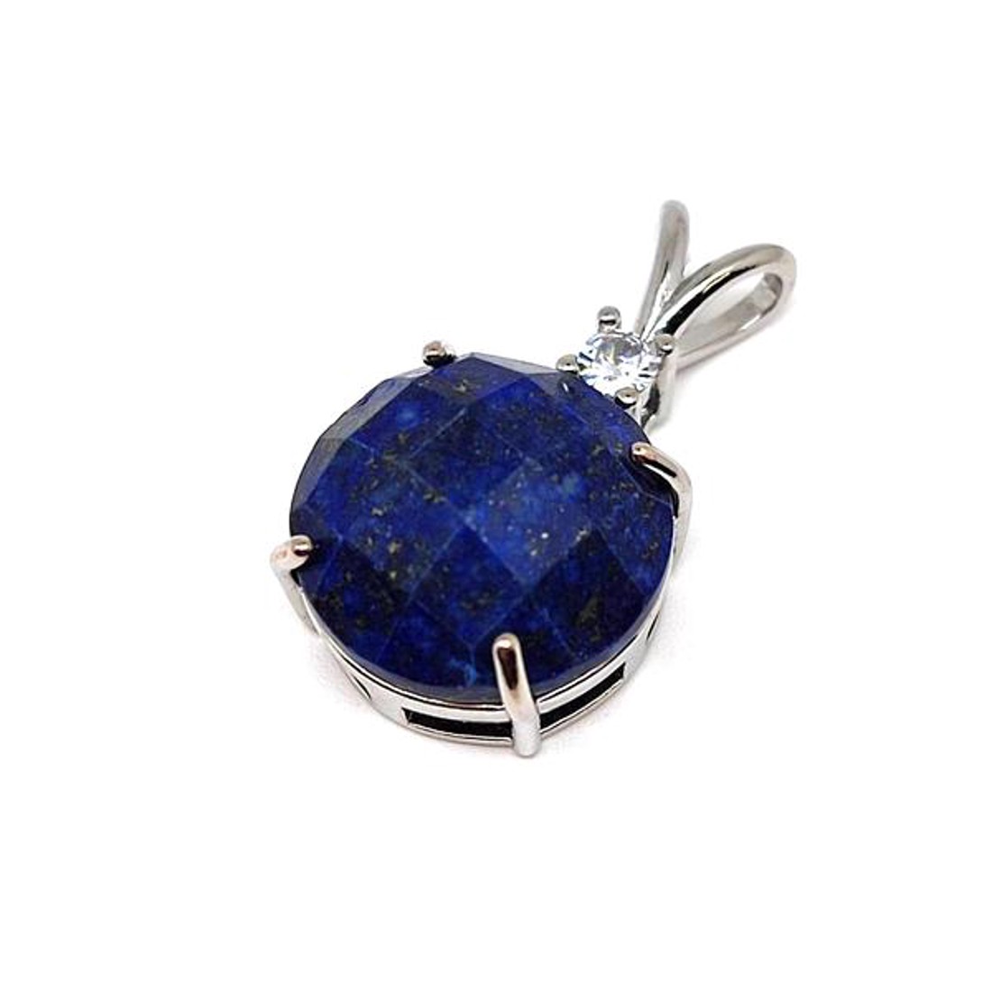 Kerek medál fém faz Lapis lazuli 16mm - ékszer - nyaklánc - medál - Meska.hu