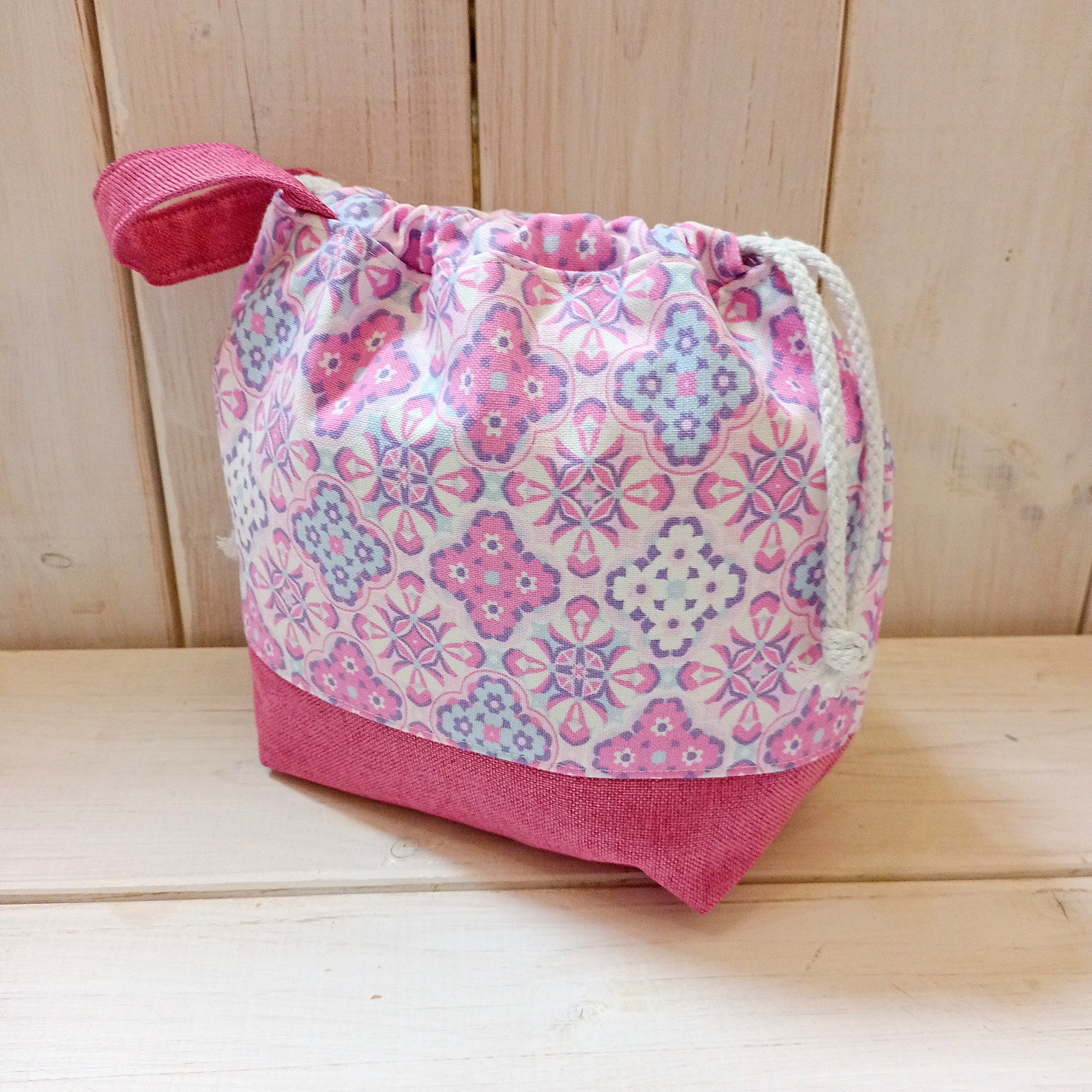 Project bag - Pink - lila, csempemintás akciós termékkép 1