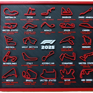 2025-ös Forma 1 nagy díj pályák - otthon & életmód - dekoráció - kép & falikép - 3d képek - Meska.hu